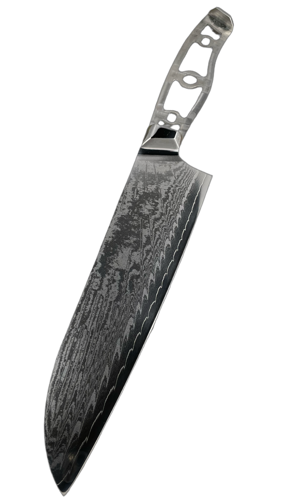 Santoku – AUS10 Damast Kochmesser 8" Vollerl mit Zwingen