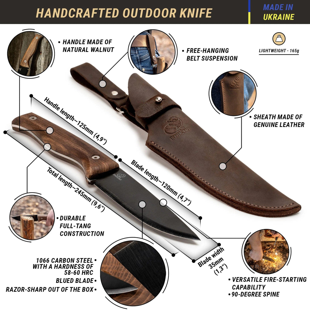 BSH3 Nightfall Bushcraft-Messer mit Scheide