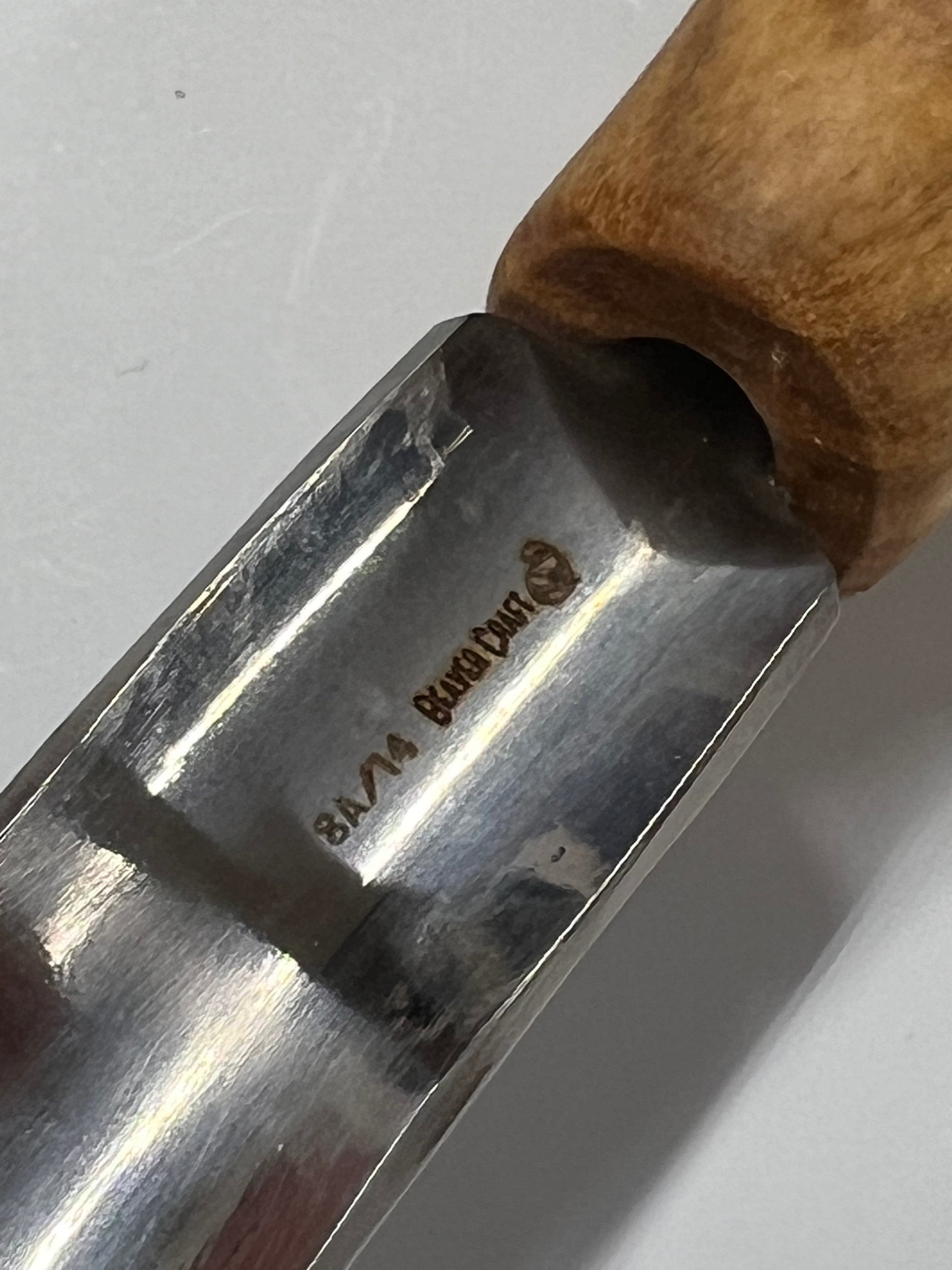 Holzeisen 75x14mm gebogener Hohleisen P8a/14 mit Kugelheft
