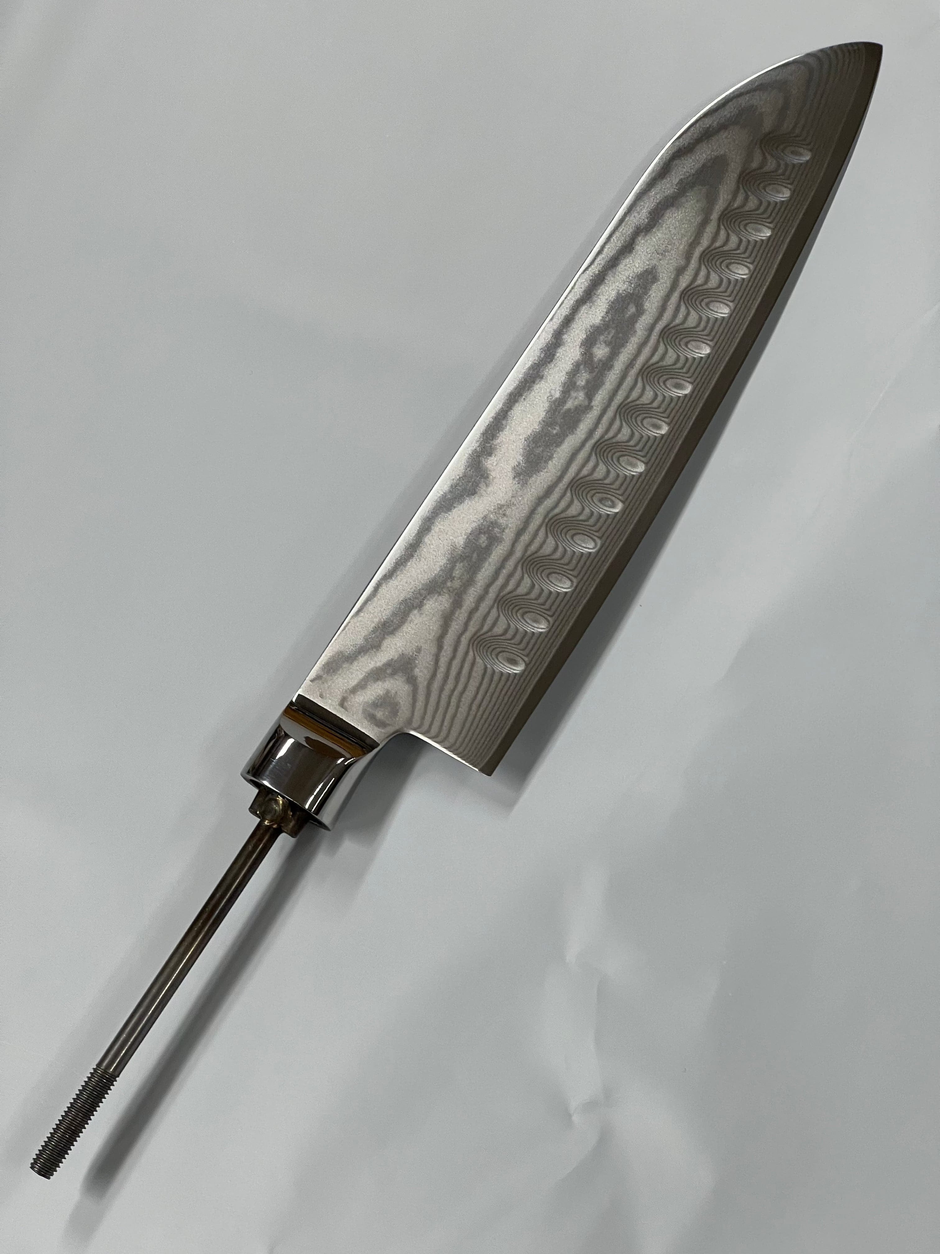 Santoku - AUS10 Damast Kochmesser 7" Erl mit Zwinge