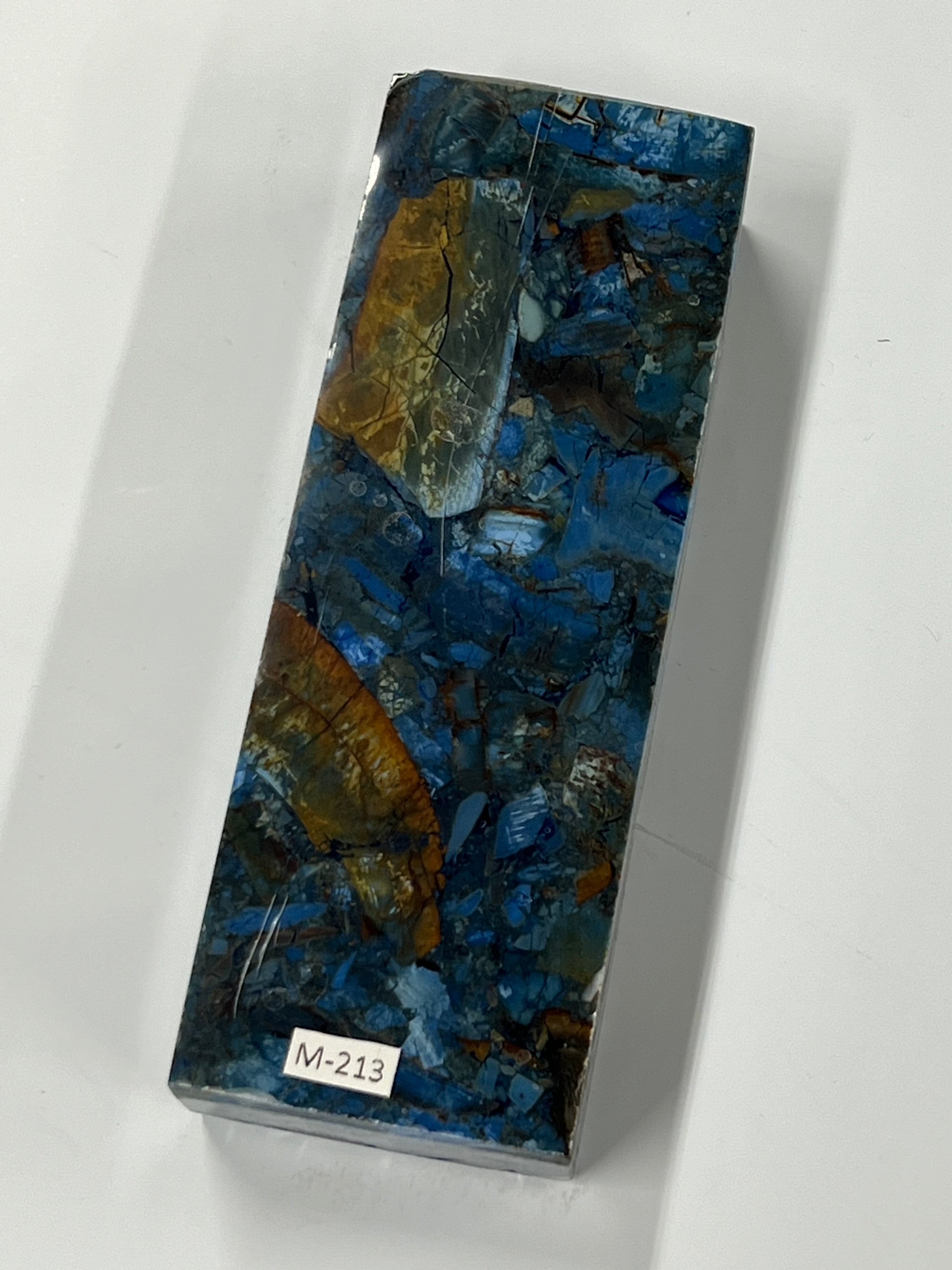 Mammut-Stoßzahn Griffschalenrohling M213 Blue Fusion Block