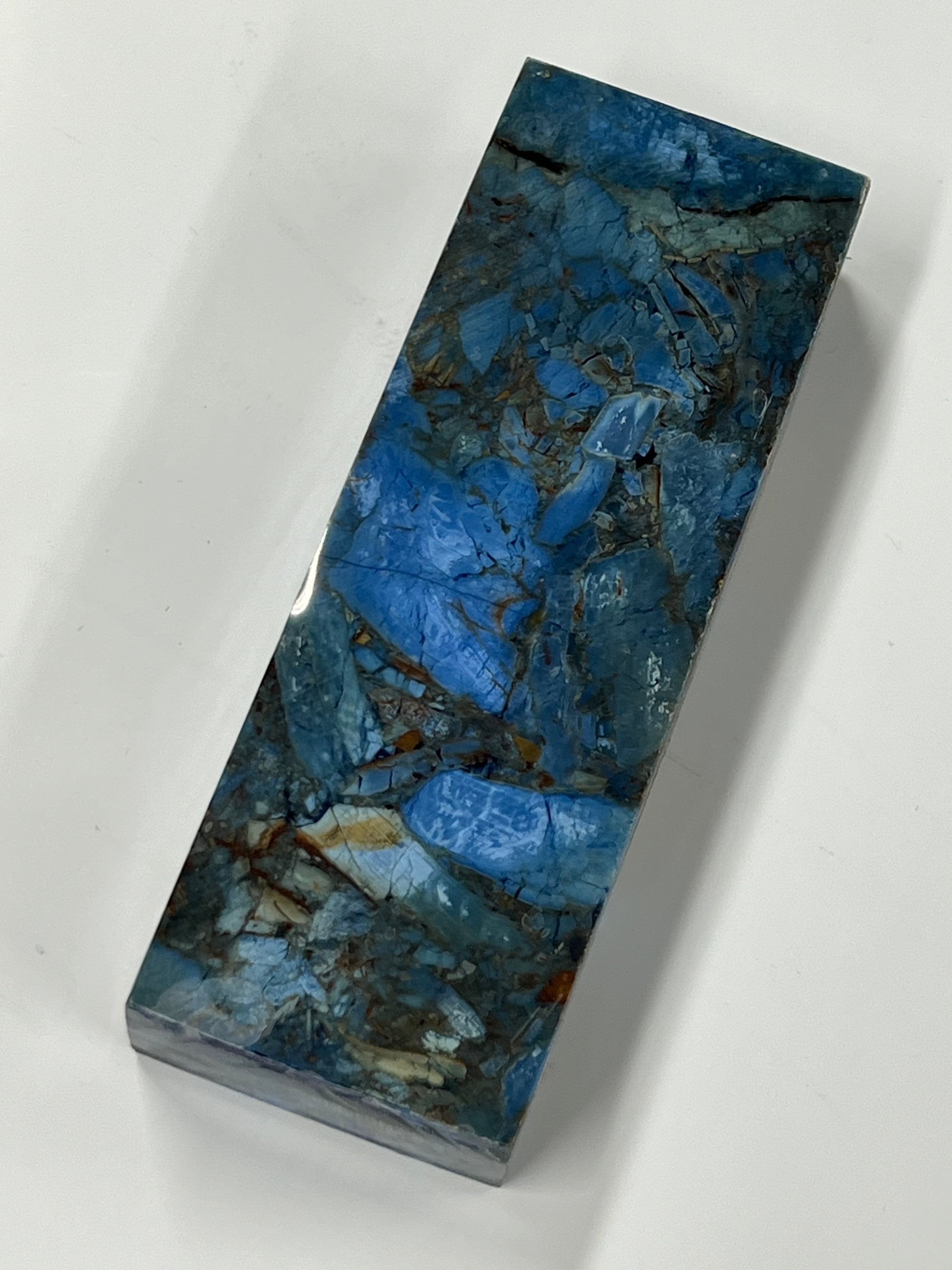 Mammut-Stoßzahn Griffschalenrohling M213 Blue Fusion Block