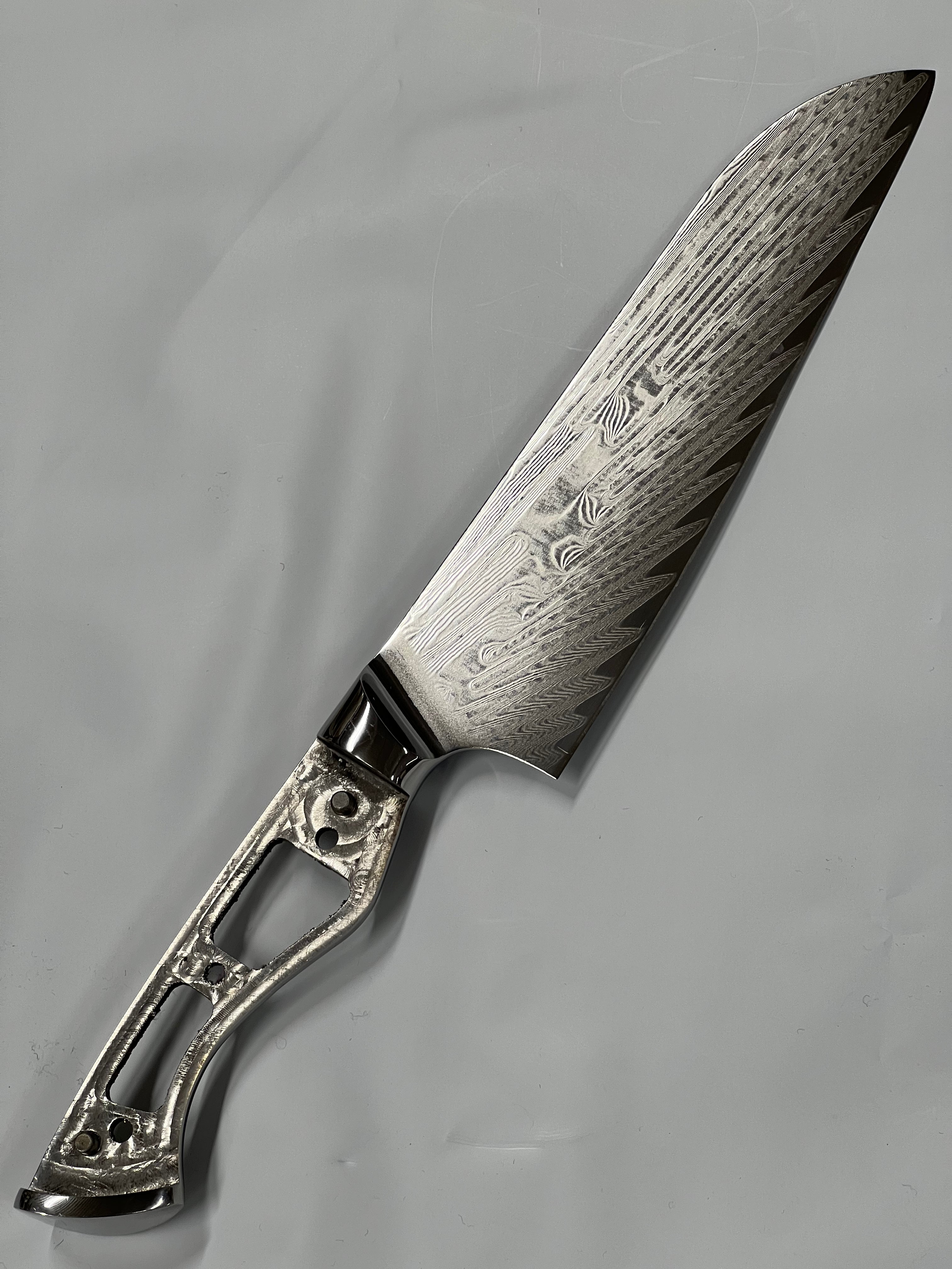 Santoku - VG10 Damast Kochmesser 8" Vollerl mit Zwingen