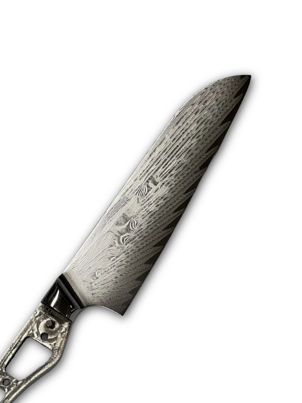 Santoku - VG10 Damast Kochmesser 8" Vollerl mit Zwingen