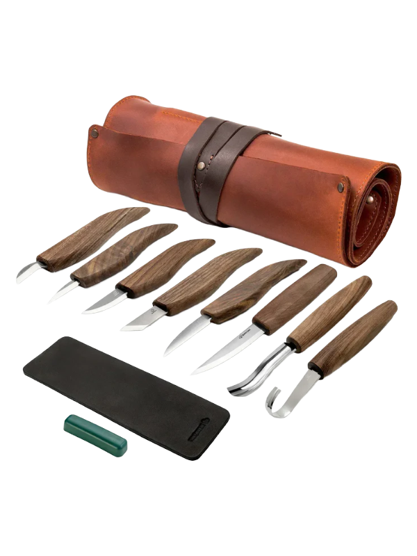 Holzschnitzset in Ledertasche S18X