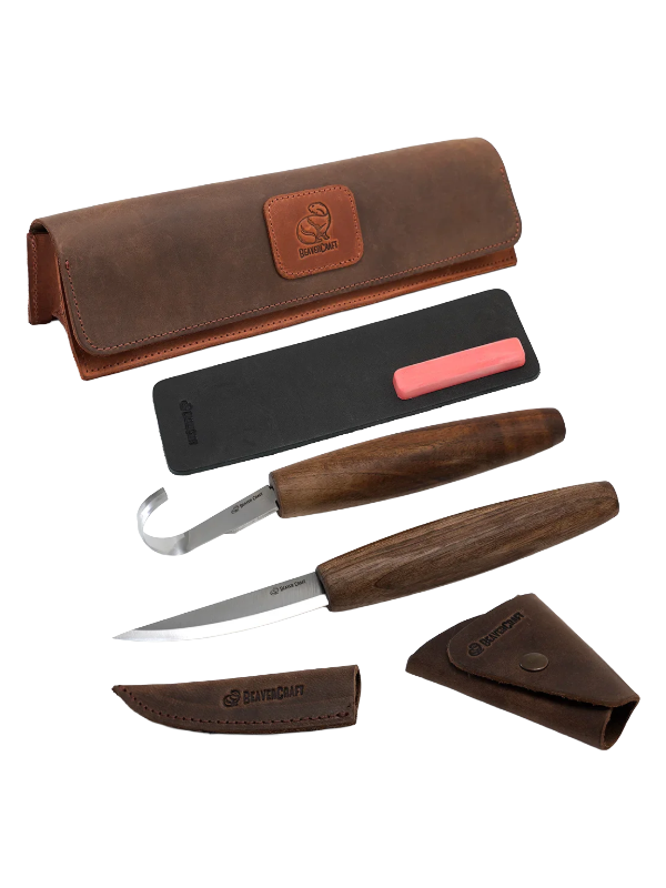 Holzschnitzset in Ledertasche S01X Beaver Craft