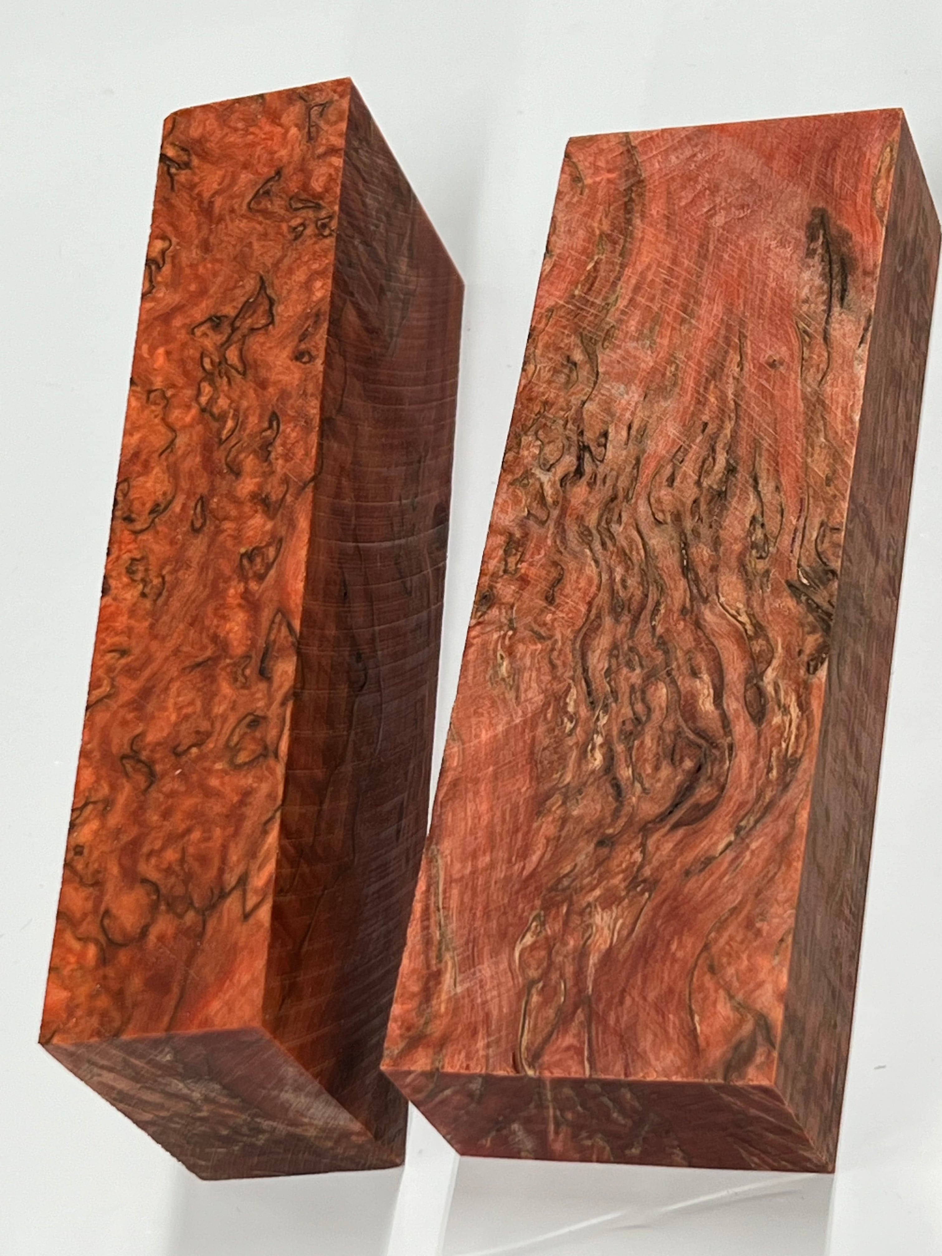 Maserbirke Rot – Stabilisiertes Griffstück