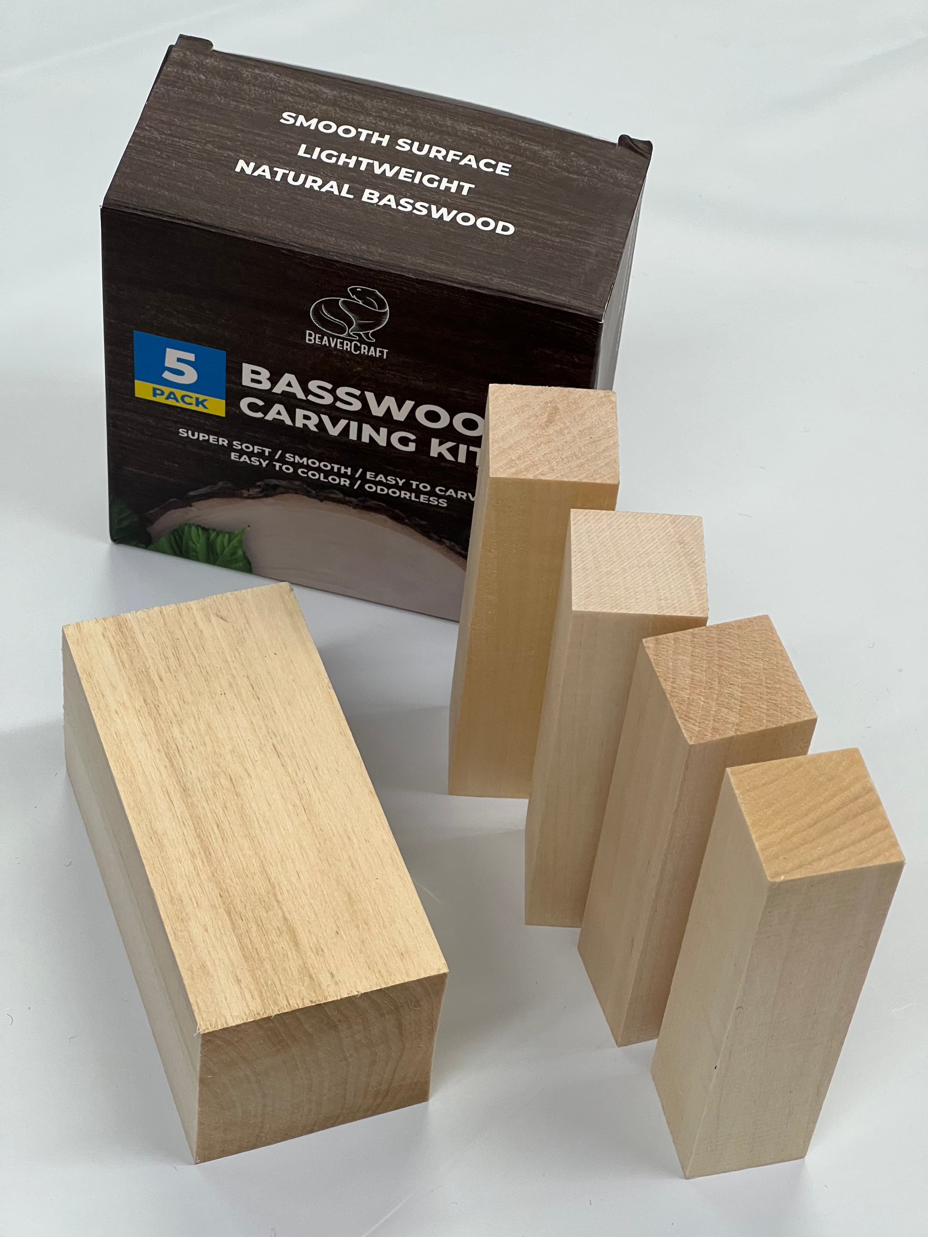 Lindenholz-Schnitzrohlinge BW5 5er-Pack von Beaver Craft