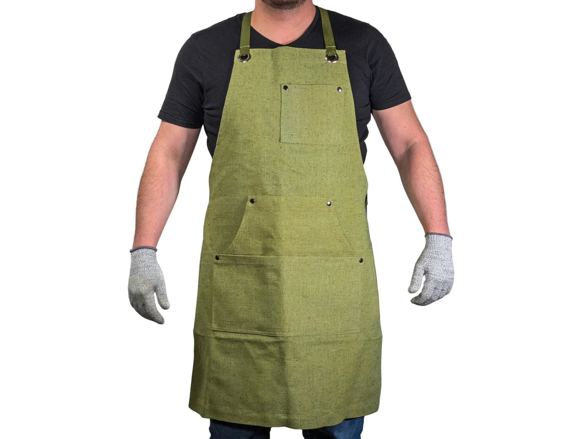 Verstellbare Schürze aus grünem Canvas AP1