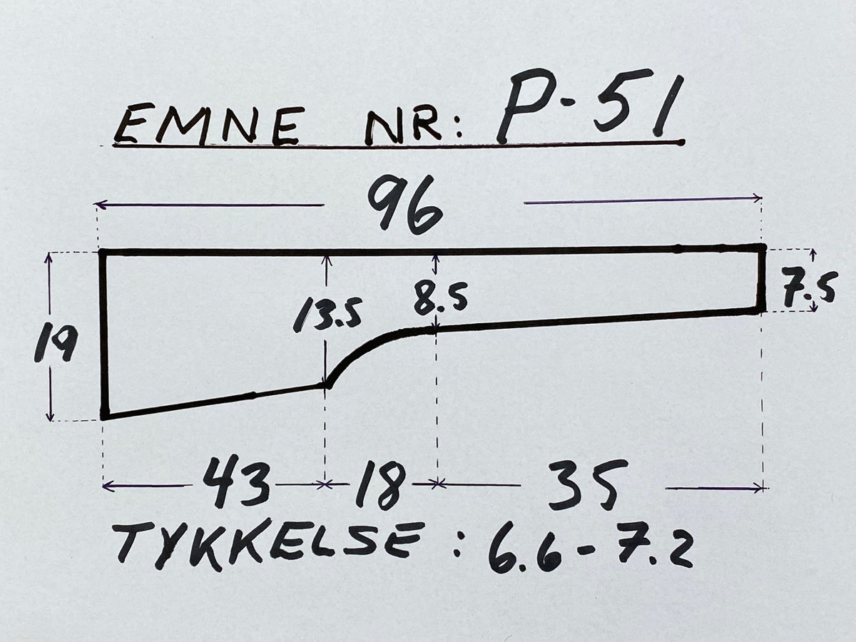 Gewehrschaftrohling Türkischer Walnuss Grad 3 P-51