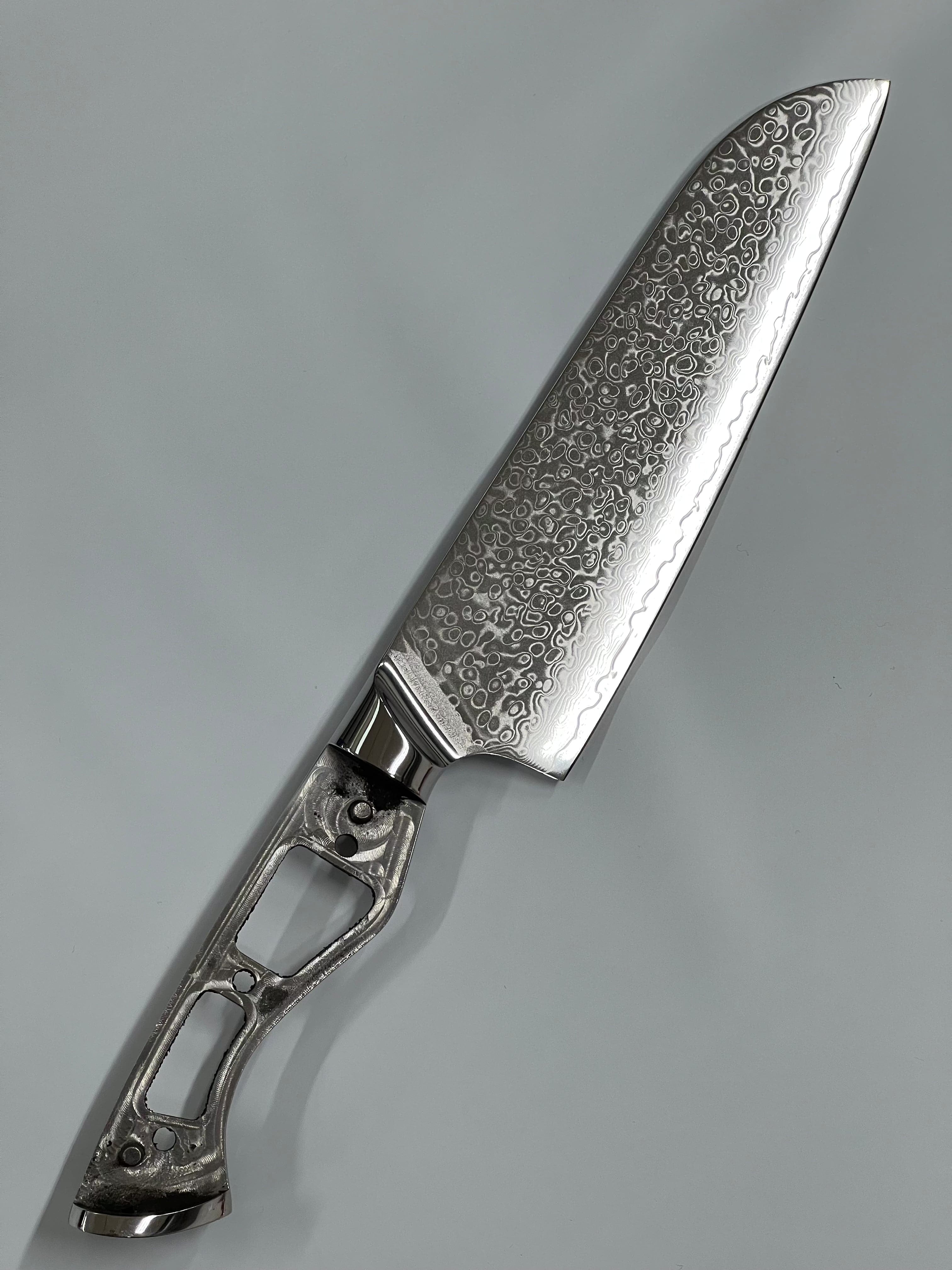 Santoku - VG10 Damaszener Kochmesser 8" Vollerl mit Zwingen