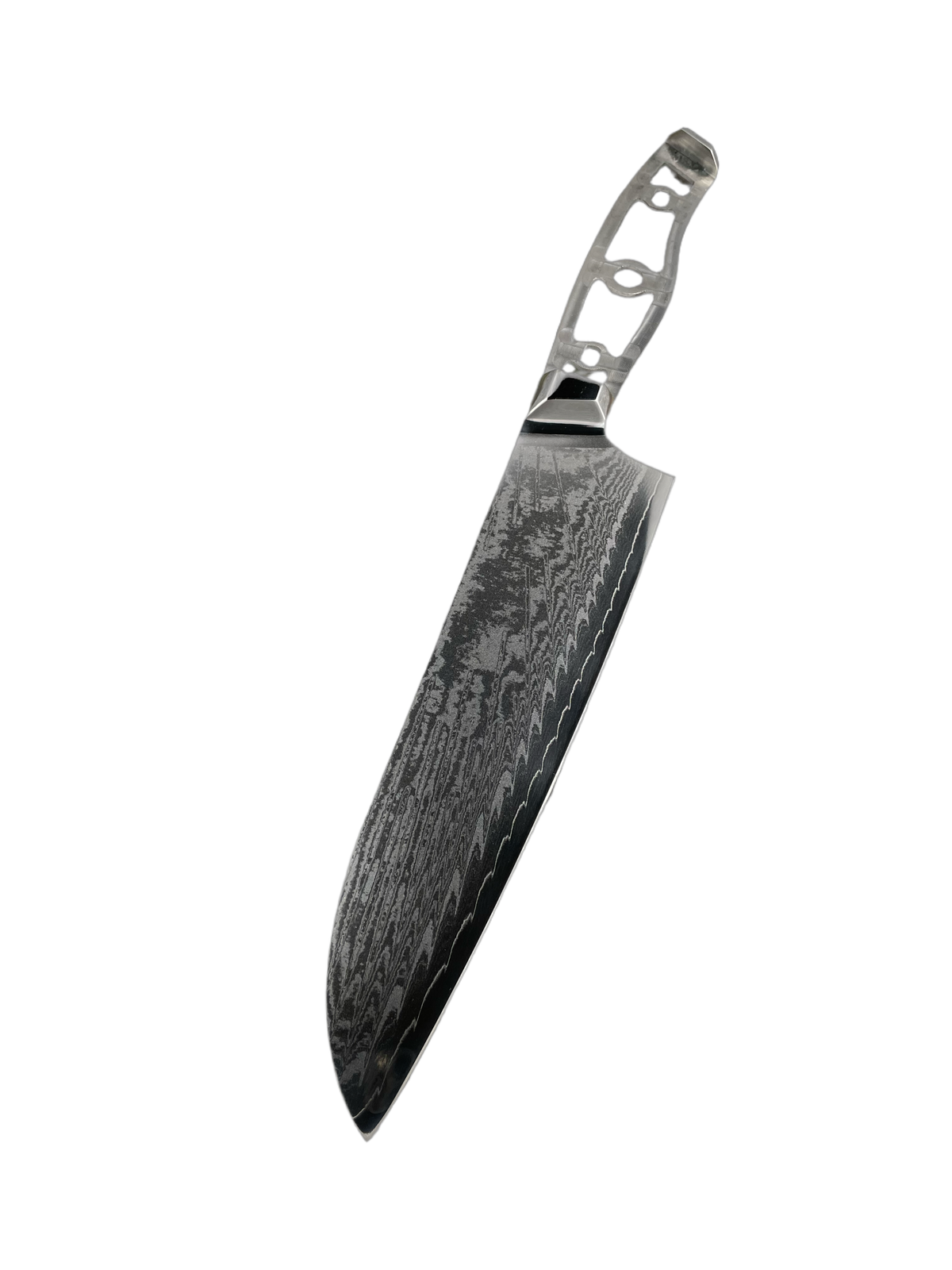 Santoku – AUS10 Damast Kochmesser 8" Vollerl mit Zwingen