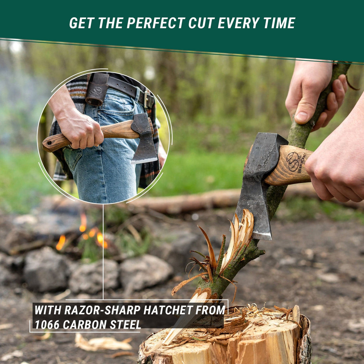 Axtkopf mit Schneidenschutz BAX1 Bushcraft Hatchet Kopf
