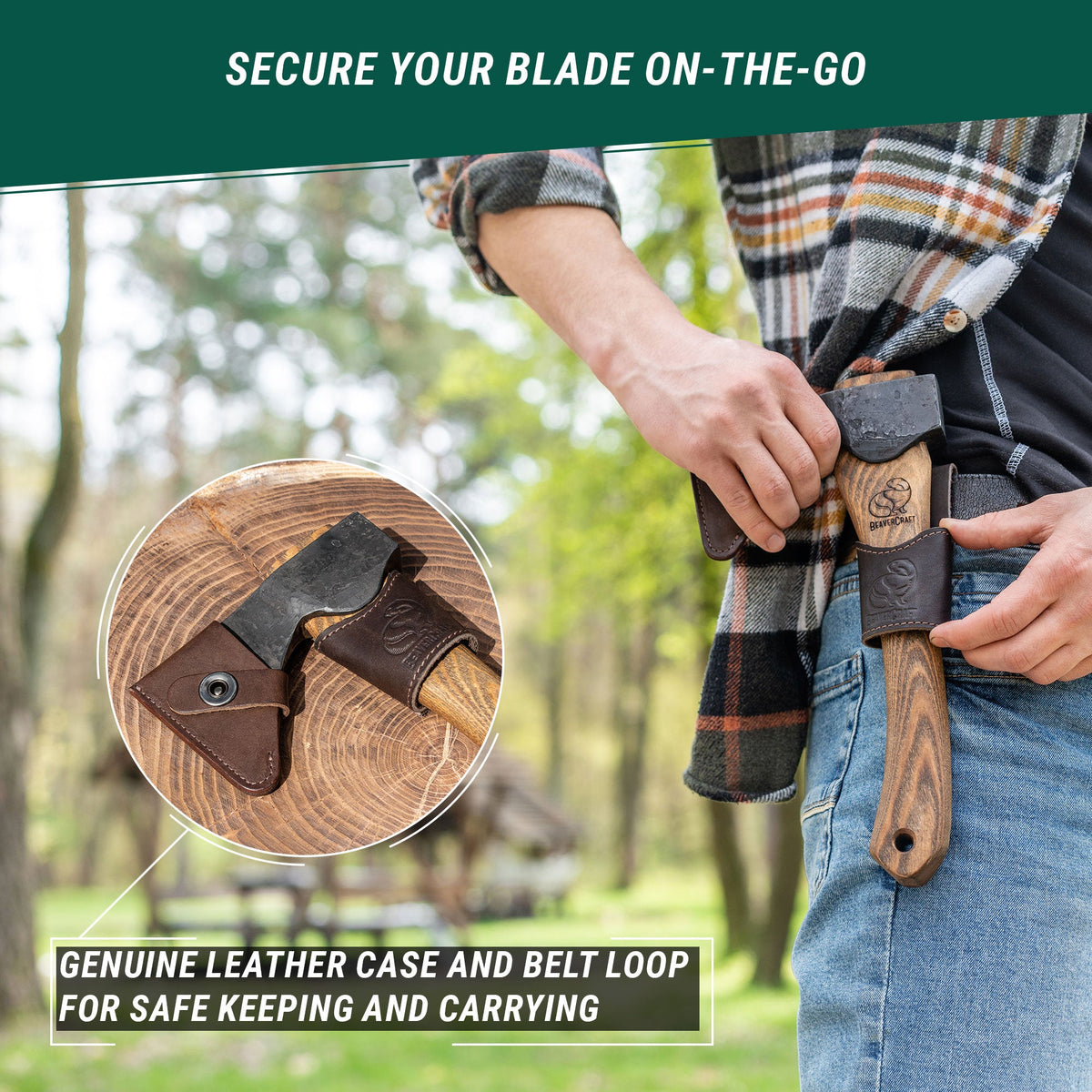 Axt mit Schneidenschutz AX1 Bushcraft Hatchet