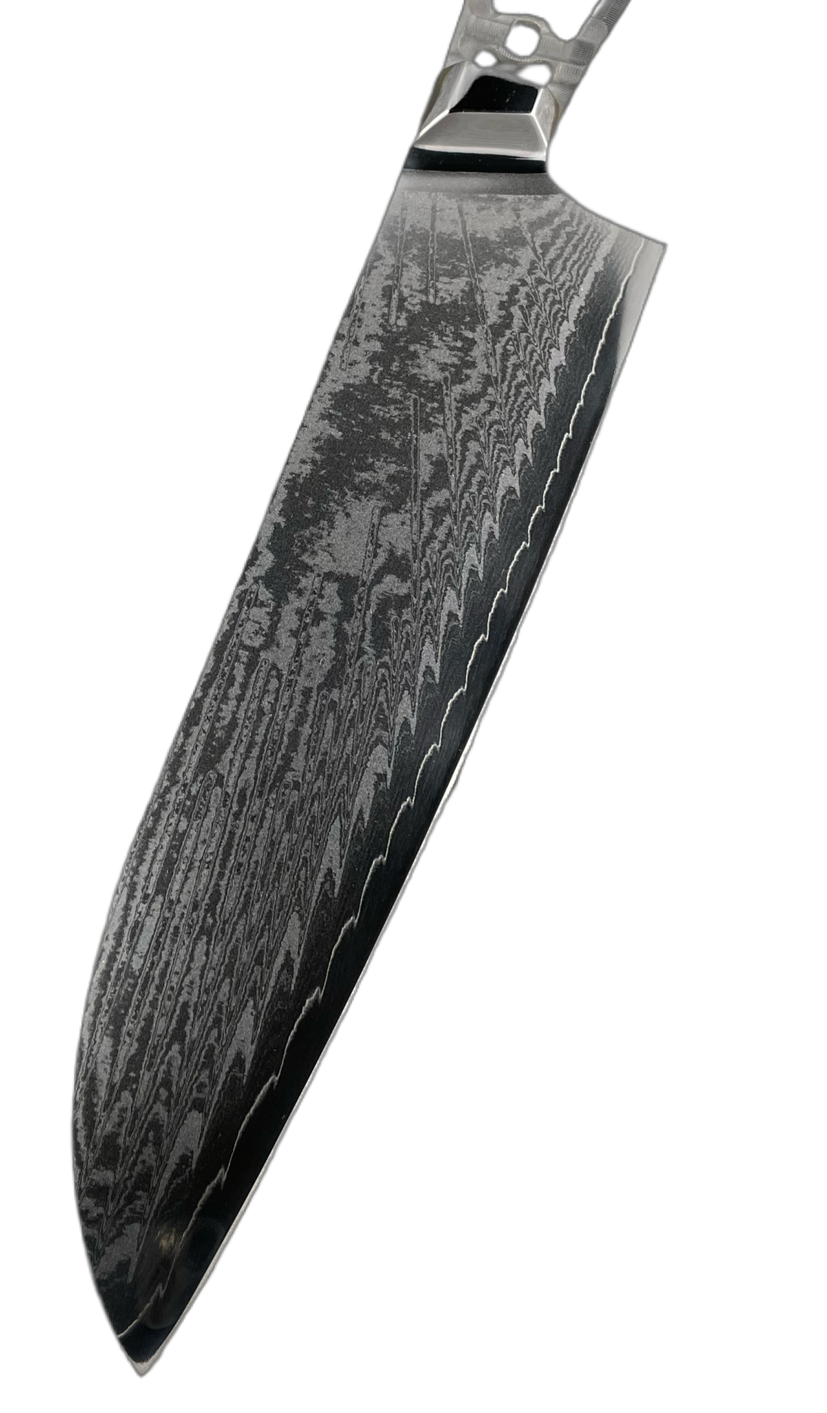 Santoku – AUS10 Damast Kochmesser 8" Vollerl mit Zwingen