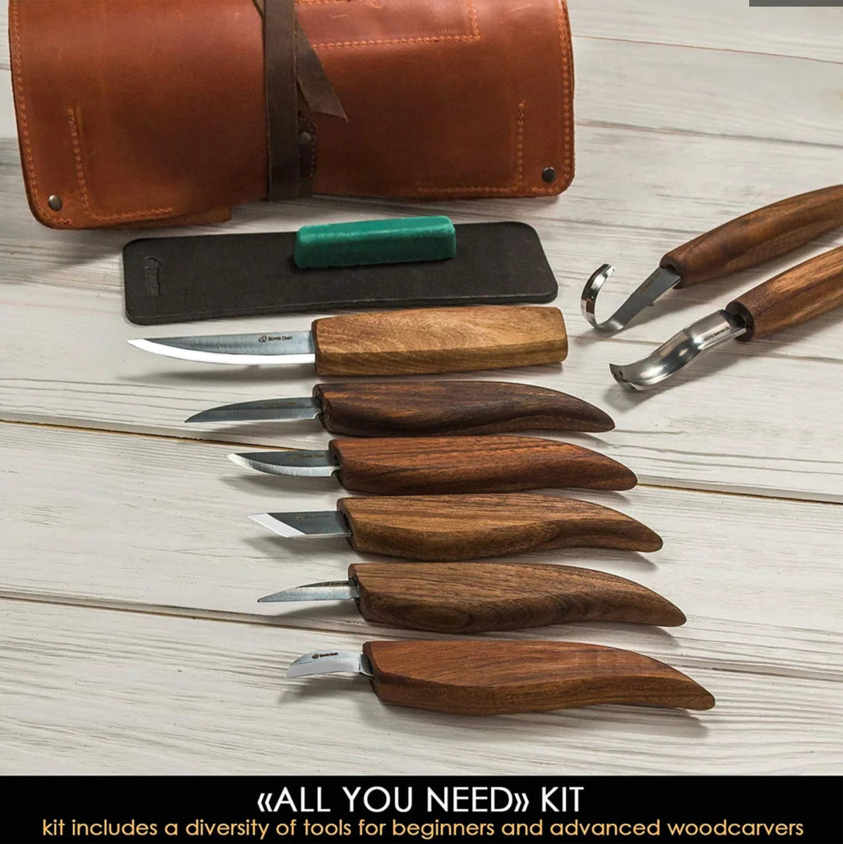 Holzschnitzset in Ledertasche S18X