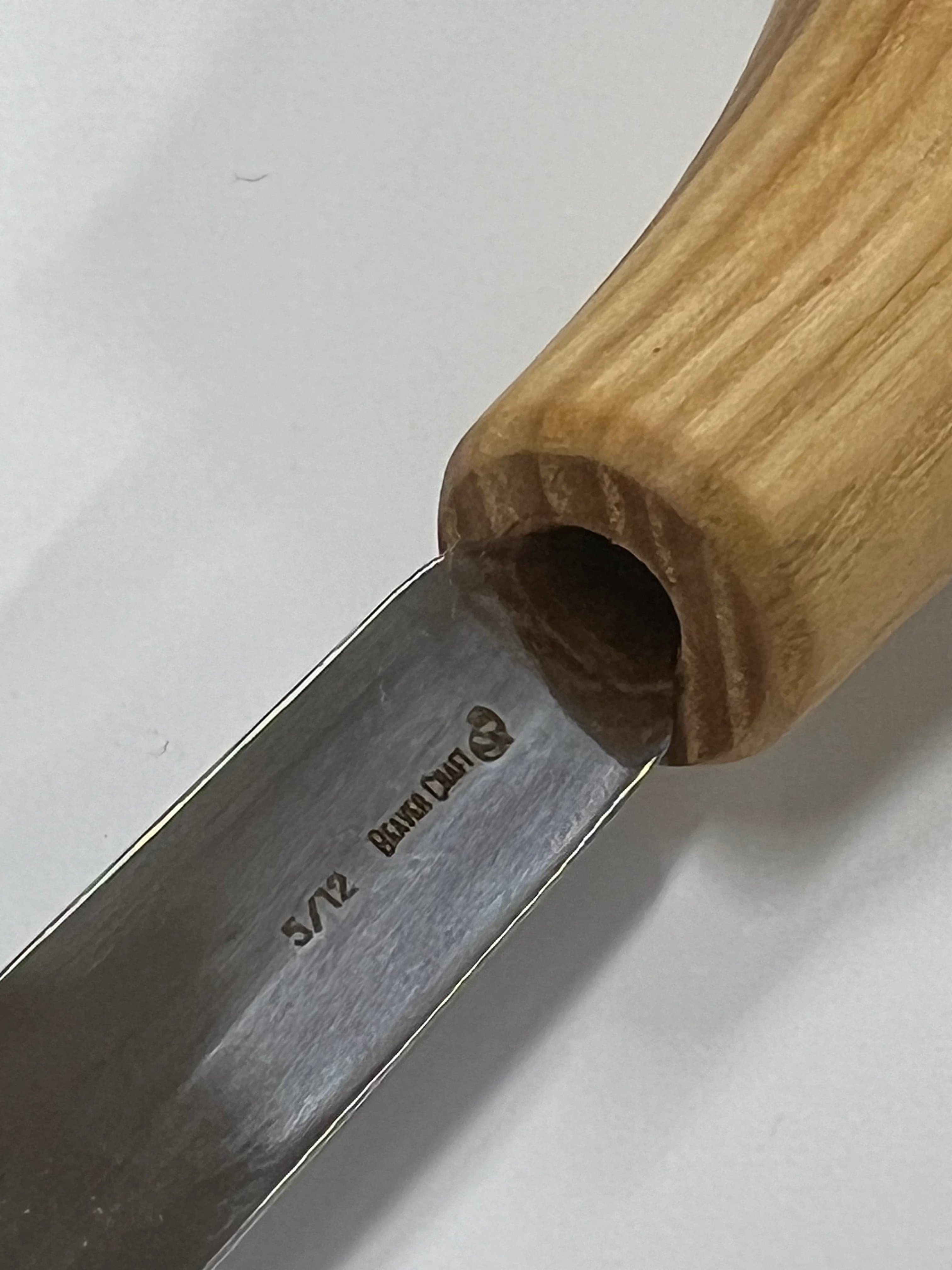 Holzeisen 75x12 mm, gerader Hohlbeitel P5/12 mit Kugelheft