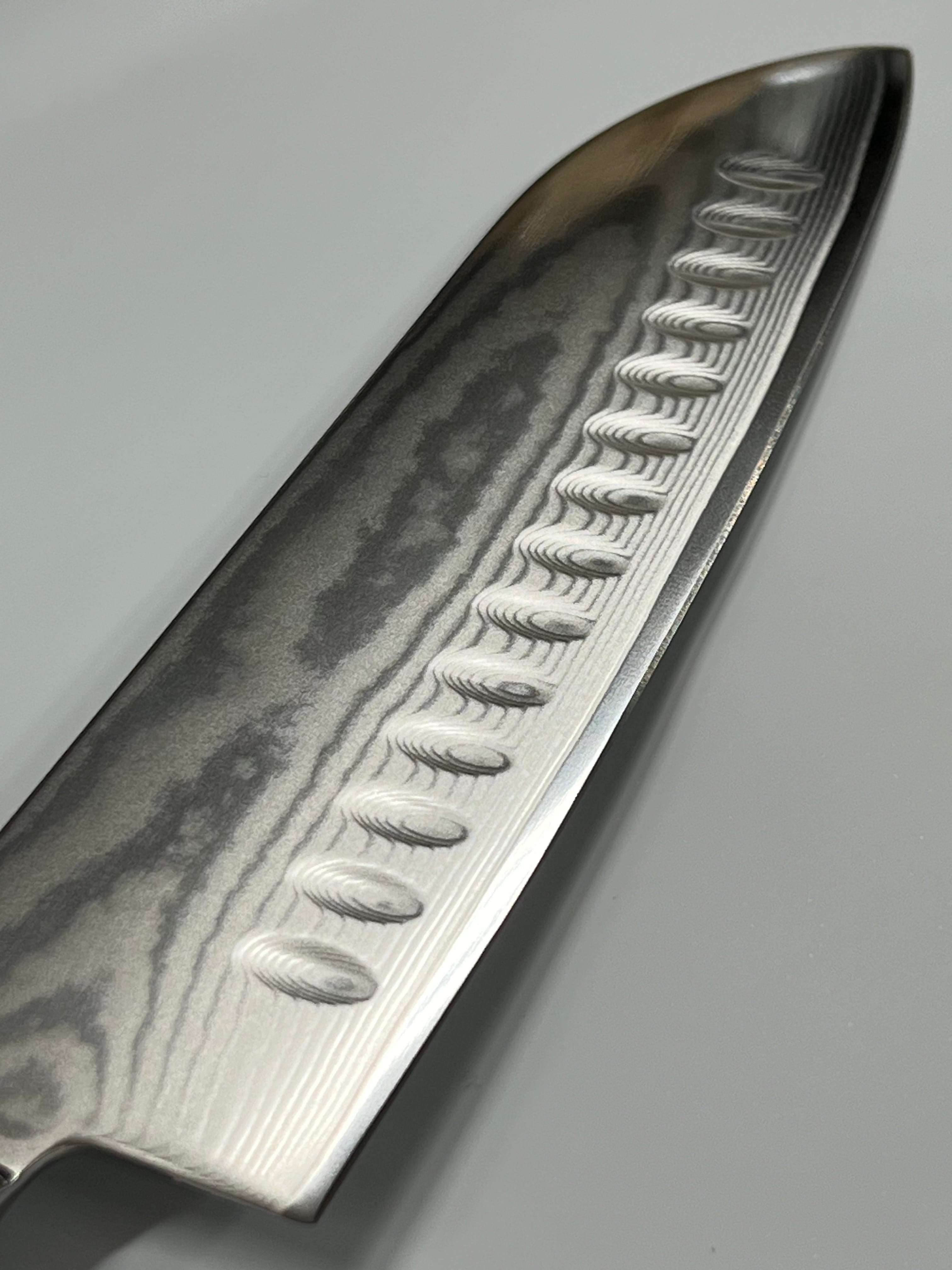 Santoku - AUS10 Damast Kochmesser 7" Erl mit Zwinge