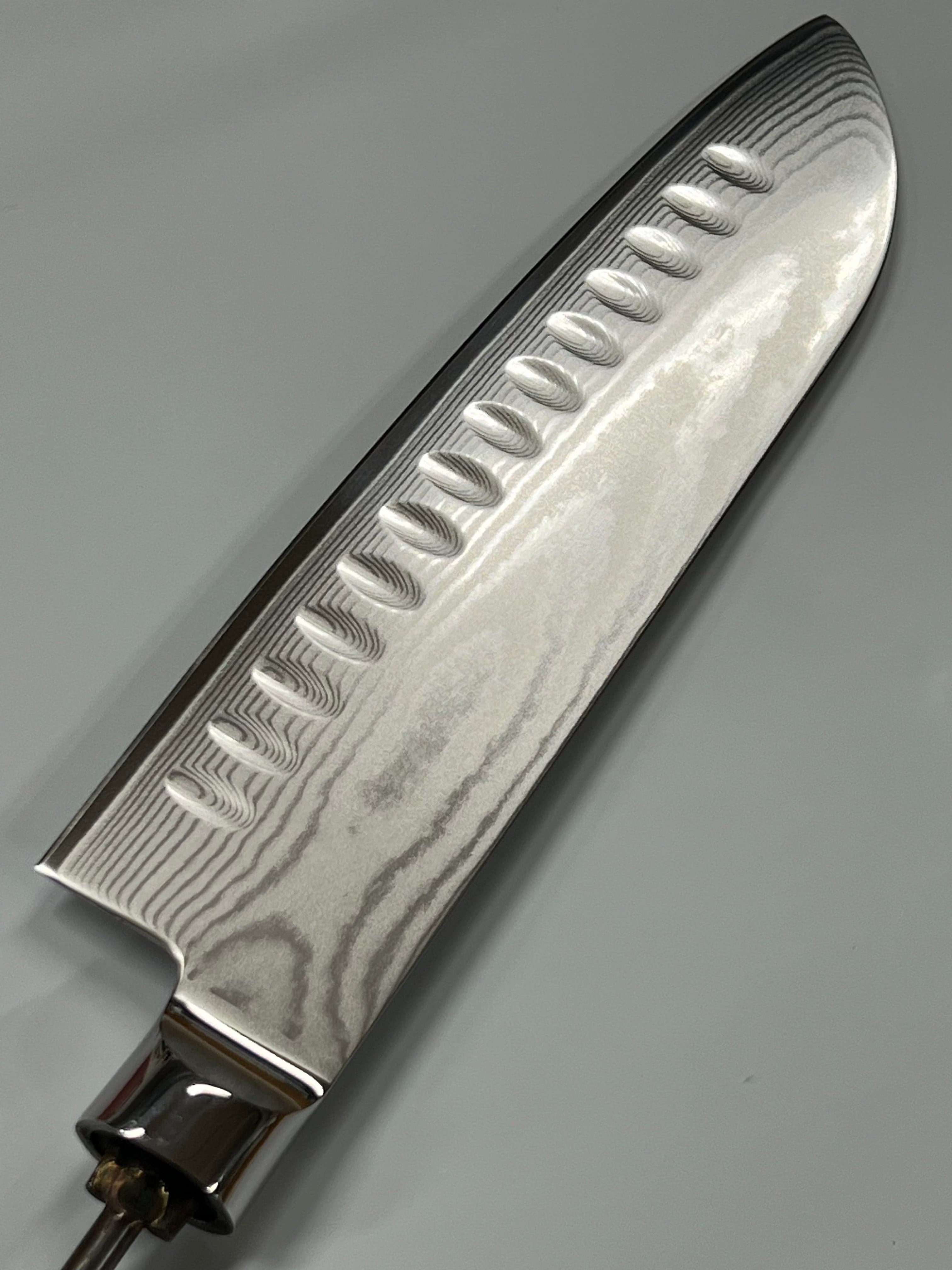 Santoku - AUS10 Damast Kochmesser 7" Erl mit Zwinge