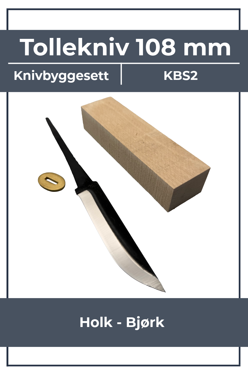 Messerbausatz KBS2 - 108mm mit Birke und Zwinge