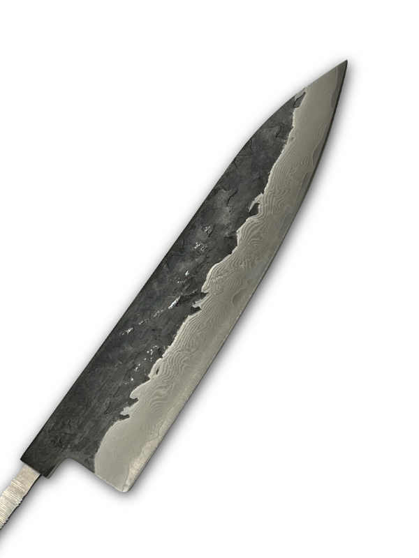Kochmesser 200 mm VG-10 Schwarz Brute de Forge Damast