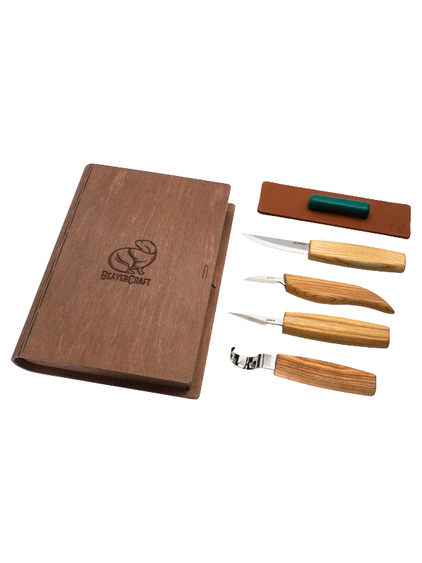 Holzbildhauereisen-Set S09 Buch mit 4 Eisen