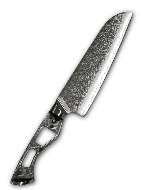Santoku - VG10 Damaszener Kochmesser 8" Vollerl mit Zwingen