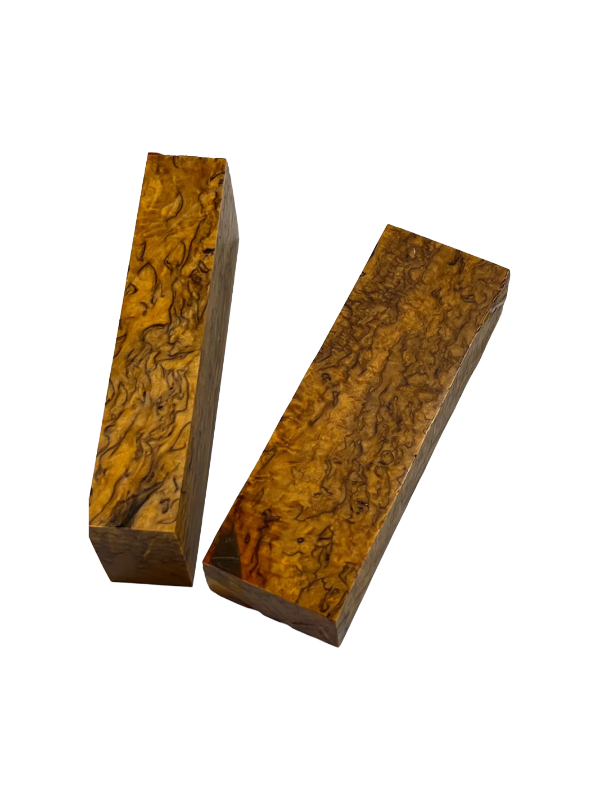 Maserbirke Orange - Stabilisiertes Griffstück