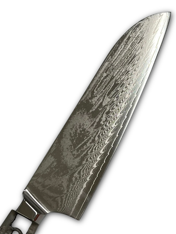 Santoku – AUS10 Damast Kochmesser 8" Vollerl mit Zwingen