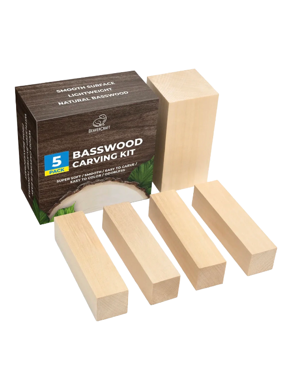 Lindenholz-Schnitzrohlinge BW5 5er-Pack von Beaver Craft