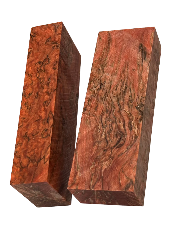 Maserbirke Rot – Stabilisiertes Griffstück