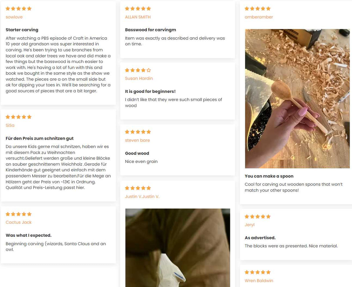 Lindenholz-Schnitzrohlinge 10er-Pack