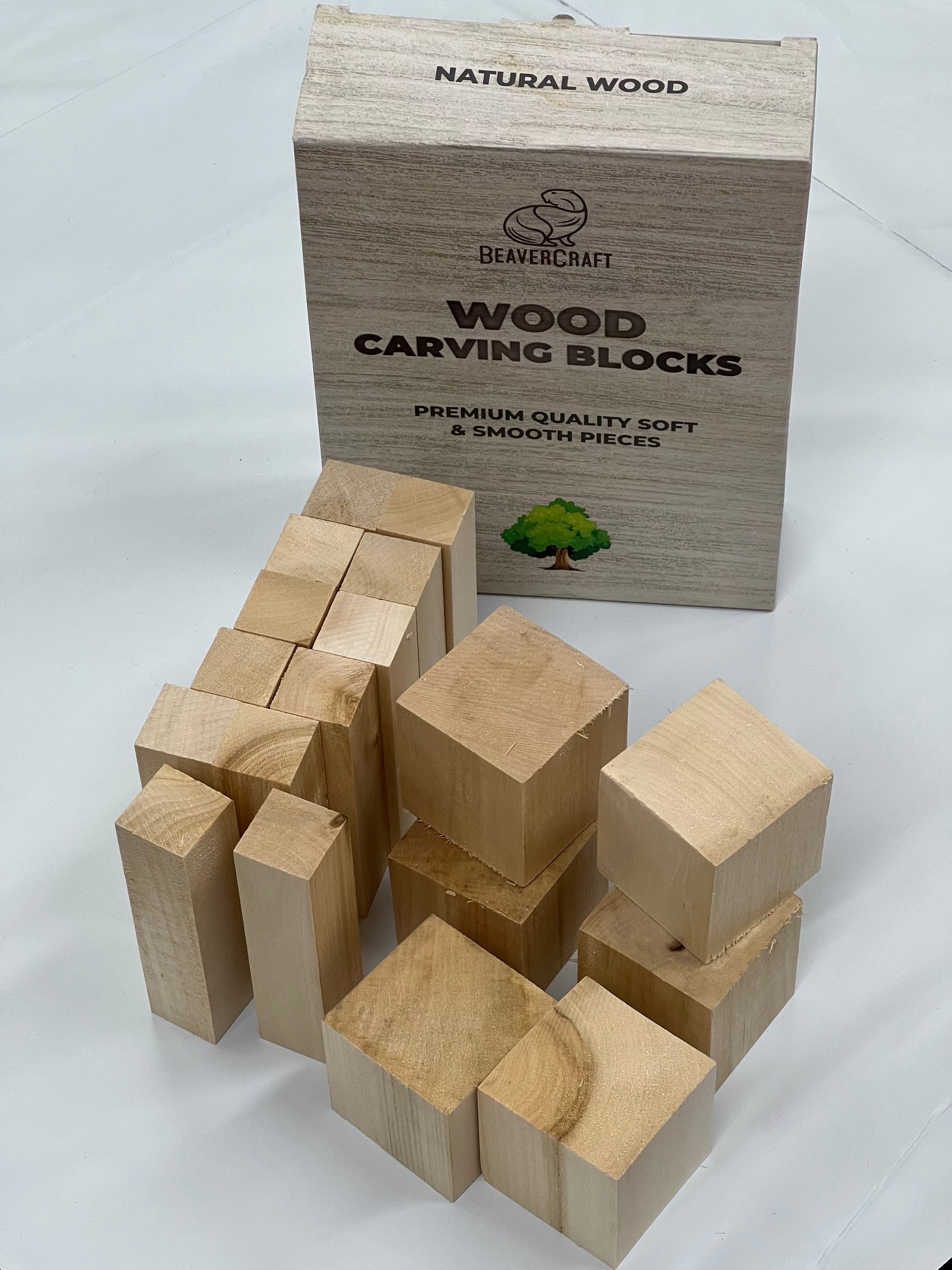 Lindenholz-Schnitzrohlinge BW18 18er-Pack von Beaver Craft