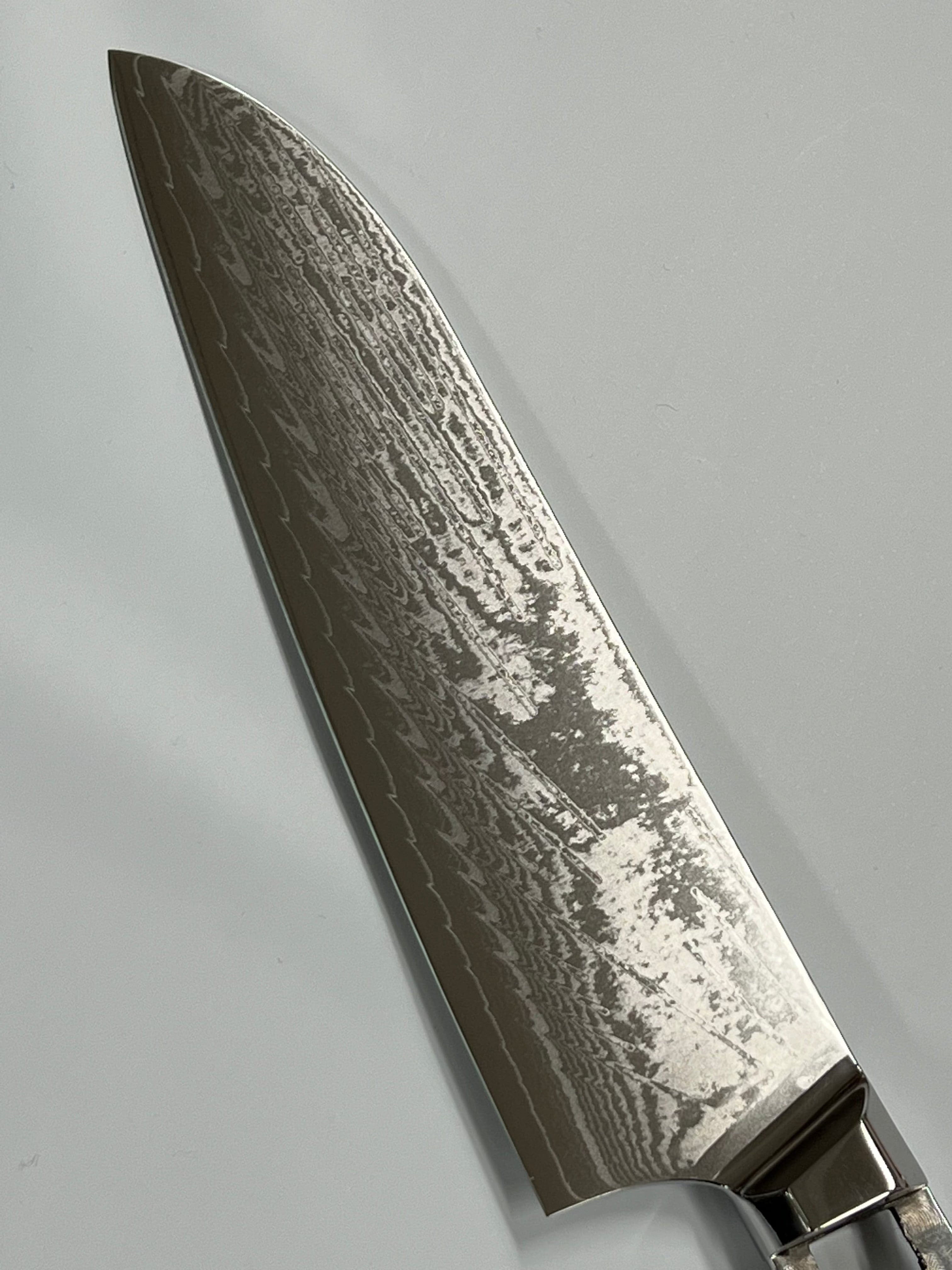 Santoku – AUS10 Damast Kochmesser 8" Vollerl mit Zwingen
