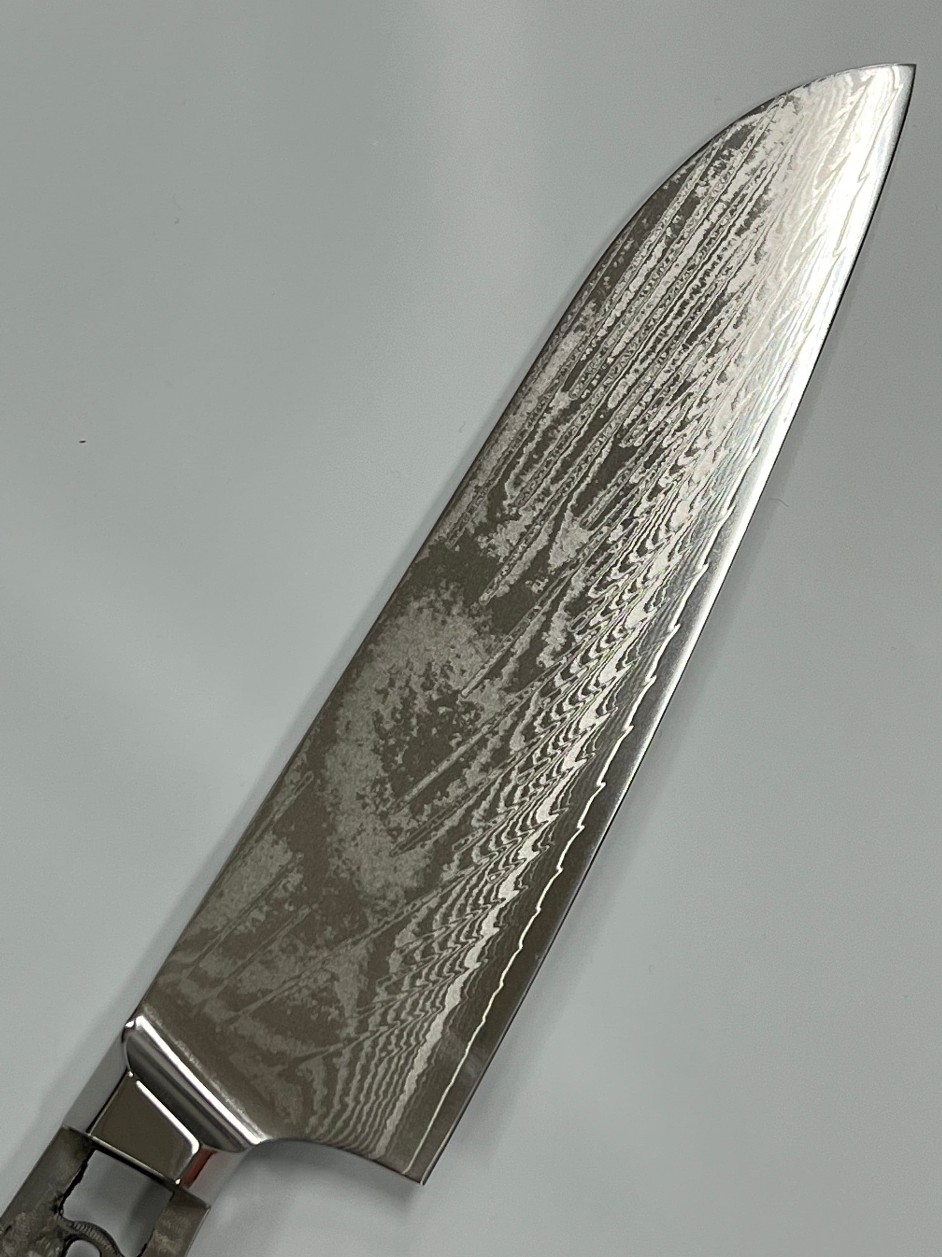 Santoku – AUS10 Damast Kochmesser 8" Vollerl mit Zwingen