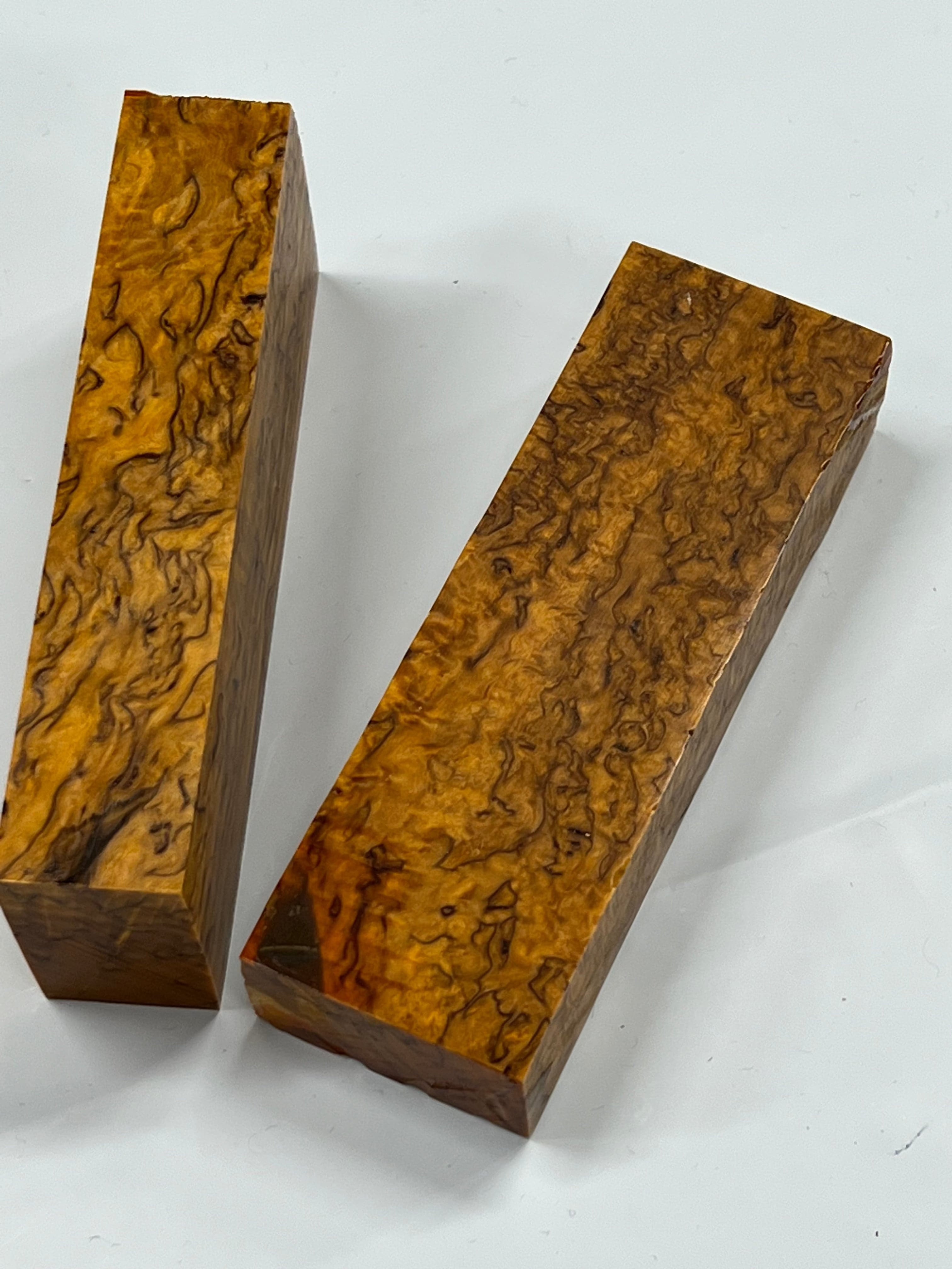 Maserbirke Orange - Stabilisiertes Griffstück